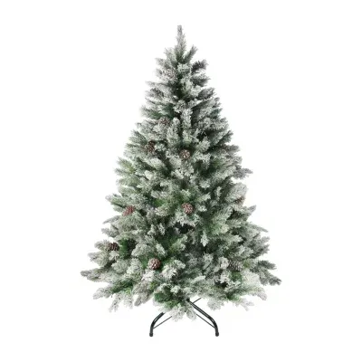 7' Flocked Angel Pine Artificial Christmas Tree - Unlit
