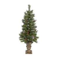 5-Piece Pre-Lit Frosted Verona Berry Pine Artificial Christmas Entryway Set