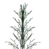 9' Black Pre-Lit Artificial Cascade Twig Christmas Tree - Green Lights