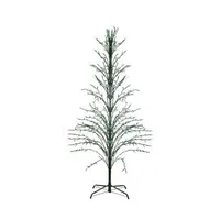 9' Black Pre-Lit Artificial Cascade Twig Christmas Tree - Green Lights