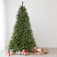 7.5' Pre-Lit Full Multi-Function Basset Pine Artificial Christmas Tree - Dual Color LED lights