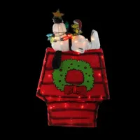 18'' Lighted Snoopy on Dog House Outdoor Christmas Yard Decoration