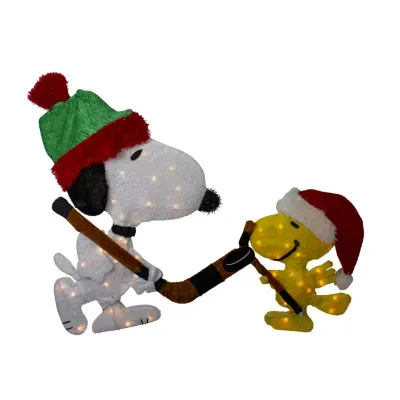 28'' Lighted Snoopy and Woodstock Play Hockey Outdoor Christmas Yard Decoration