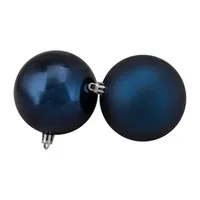 32ct Sapphire Blue Shatterproof 2-Finish Christmas Ball Ornaments 3.25'' (80mm)