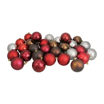 32ct Multi-Color Shatterproof 2-Finish Christmas Ball Ornaments 3.25'' (80mm)