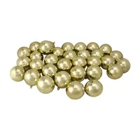 32ct Champagne Gold Shatterproof Shiny Christmas Ball Ornaments 3.25 inches 80mm