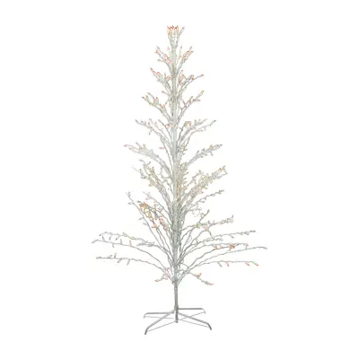 6' White Lighted Christmas Cascade Twig Tree Outdoor Decoration - Clear Lights