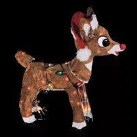 24'' Lighted Rudolph with String Lights Christmas Outdoor Yard Decoration