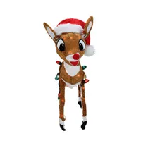 24'' Lighted Rudolph with String Lights Christmas Outdoor Yard Decoration