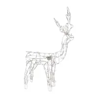 48-Inch Lighted White Standing Reindeer Animated Outdoor Christmas Decoration