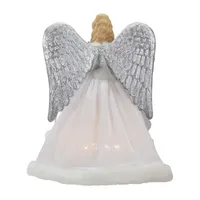 12'' Lighted Silver Angel with Wings Christmas Tree Topper