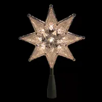 8'' Silver and Clear Mosaic Star Lighted Christmas Tree Topper - Clear Lights