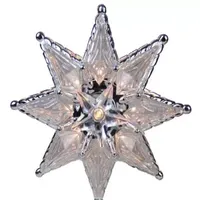 8'' Silver and Clear Mosaic Star Lighted Christmas Tree Topper - Clear Lights