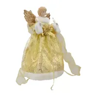 12'' Lighted Gold Angel with Wings Christmas Tree Topper - Clear Lights