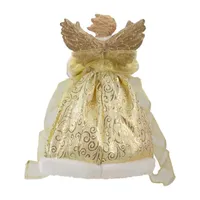 12'' Lighted Gold Angel with Wings Christmas Tree Topper - Clear Lights