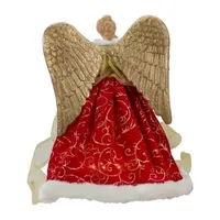 12'' Lighted Red and Green Angel with Wings Christmas Tree Topper - Clear Lights