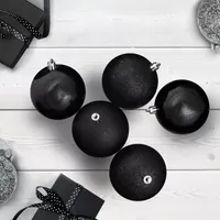 Jet Black 4-Finish Ball 32-pc. Christmas Ornament