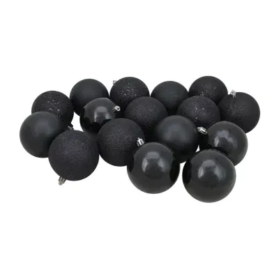 Jet Black 4-Finish Ball 32-pc. Christmas Ornament