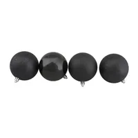 Jet Black 4-Finish Ball 32-pc. Christmas Ornament