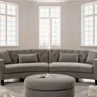 Living Room Collection 2-pc. Curved Slope-Arm Upholstered Tufted Sectional