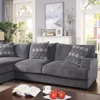 Living Room Collection 2-pc. Curved Slope-Arm Upholstered Sectional