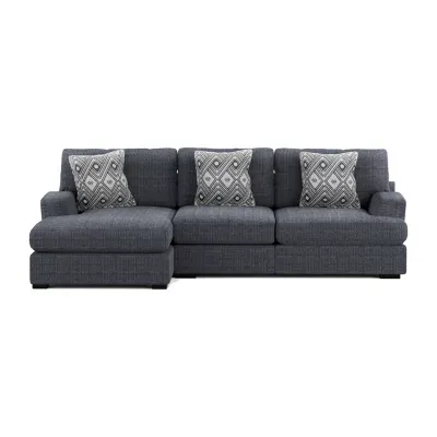 Living Room Collection 2-pc. Curved Slope-Arm Upholstered Sectional