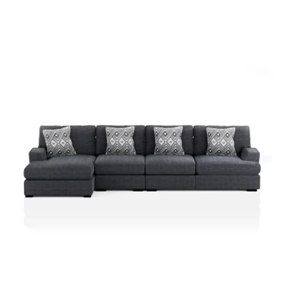 Living Room Collection -pc. Curved Slope-Arm Upholstered Sectional