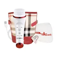 LINSAY UltraSonic Facial & Body cleansing Brush with Temperature control Bundle with USB Cable Headband and Bag