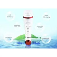 LINSAY UltraSonic Facial & Body cleansing Brush with Temperature control Bundle with USB Cable Headband and Bag