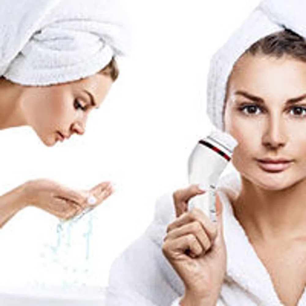 LINSAY UltraSonic Facial & Body cleansing Brush with Temperature control Bundle with le preel Paris Organic Night Time Cream USB Cable Headband and Bag