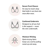 Glamorise Elegance Wonderwire® Front-Close Underwire Unlined Full Coverage Bra 1245