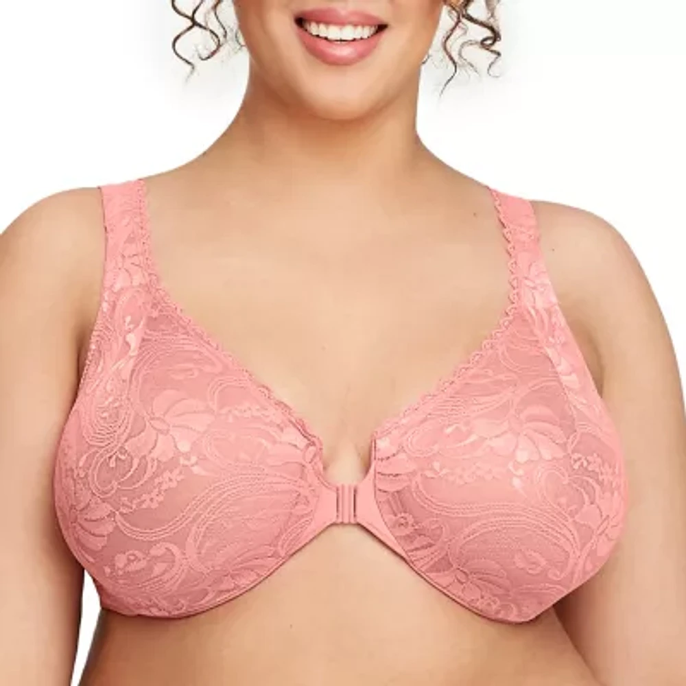 Glamorise WonderWire® Front-Closure Stretch Lace Underwire Bra-9245