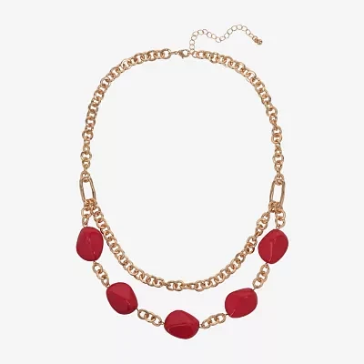 Mixit Gold Tone 20 Inch Cable Beaded Necklace