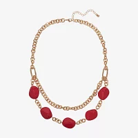 Mixit Gold Tone 20 Inch Cable Beaded Necklace