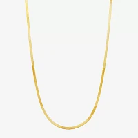 Made in Italy 14K Gold 16 - 18 Inch Solid Herringbone Chain Necklace