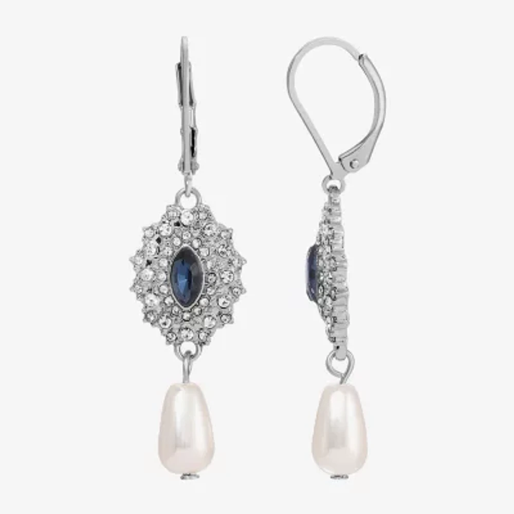 1928 Simulated Pearl Drop Earrings