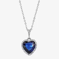 1928 Womens Alloy Heart 16 Inch Pendant Necklace