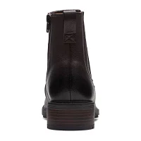 Clarks Womens Hearth Rose Block Heel Chelsea Boots