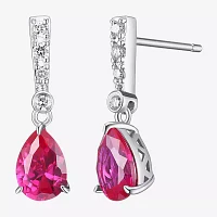 Gemstone Sterling Silver Pear Drop Earrings