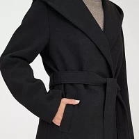 Frye and Co. Womens Belted Hooded Midweight Trench Overcoat