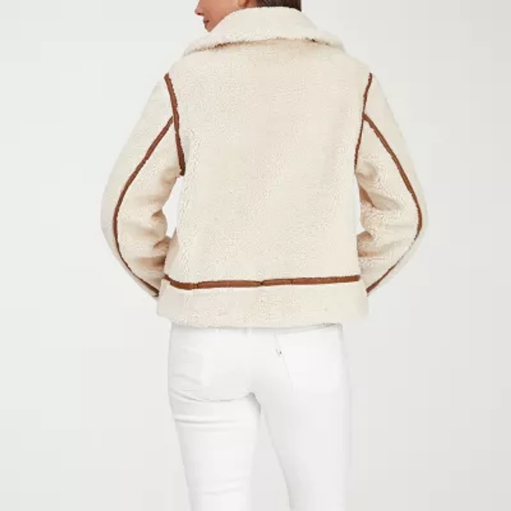 Frye and Co. Womens Faux Fur Lined Midweight Bomber Coat