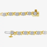 Diamond Blossom (I/ I1) 1 1/6 CT. T.W.  Lab Grown White Diamond 10K Gold 8 Inch Tennis Bracelet