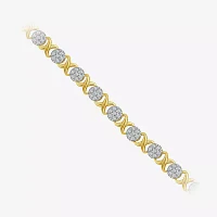 Diamond Blossom (I/ I1) 1 1/6 CT. T.W.  Lab Grown White Diamond 10K Gold 8 Inch Tennis Bracelet