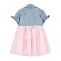 Oshkosh Baby Girls Short Sleeve Fitted A-Line Dress