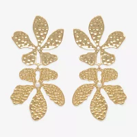 Bijoux Bar Gold Tone Flower Drop Earrings