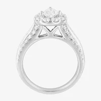 (F / Vs2) Womens 2 1/4 CT. T.W. Lab Grown White Diamond 14K Gold Pear Side Stone Bypass  Engagement Ring