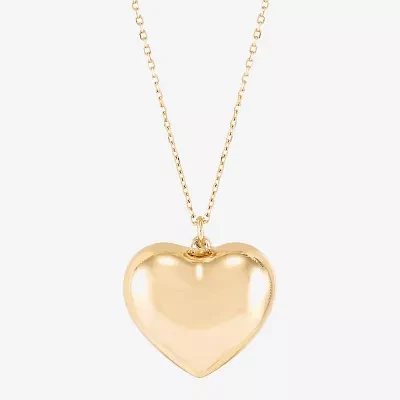 Womens 14K Gold Heart Pendant Necklace