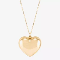 Womens 14K Gold Heart Pendant Necklace