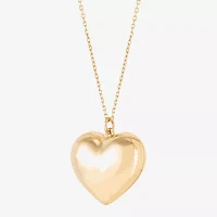 Womens 14K Gold Heart Pendant Necklace