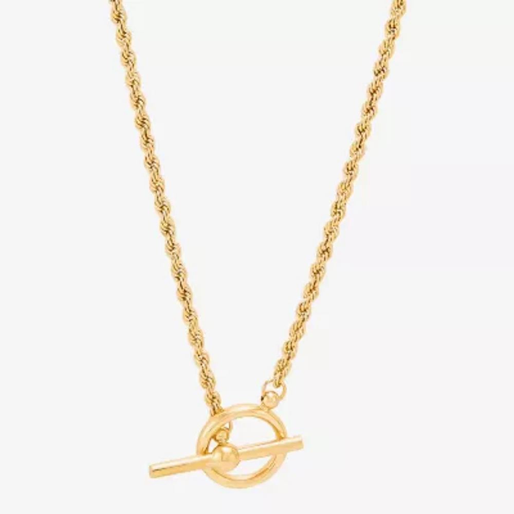 Womens 10K Gold Circle Pendant Necklace
